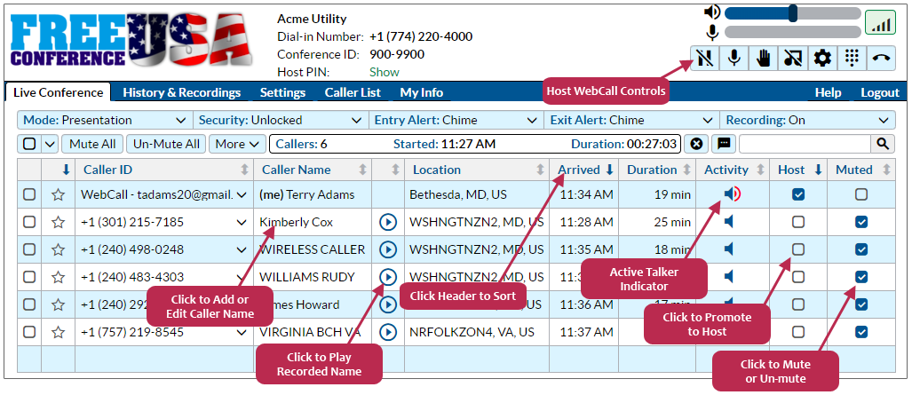 Host Control Panel